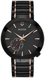 Bulova Dress Czarny/Stal w kolorze różowego złota Ø42 mm 98A188
