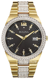 Bulova Crystal Czarny/Stal w odcieniu złota Ø43 mm 98B235