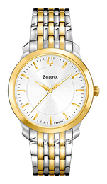 Bulova Dress Biały/Stal w odcieniu złota Ø32 mm 98L160