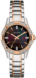 Bulova Czarny/Stal w kolorze różowego złota Ø30 mm 98L219