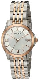 Bulova Biały/Stal w kolorze różowego złota Ø27 mm 98M125