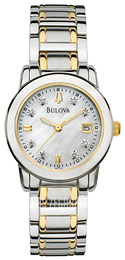 Bulova Diamond Biały/Stal w odcieniu złota Ø26 mm 98P112