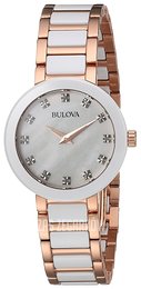 Bulova Biały/Stal w kolorze różowego złota Ø28 mm 98P160