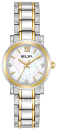 Bulova Biały/Stal w odcieniu złota Ø26 mm 98P165