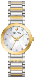 Bulova Diamond Biały/Stal w odcieniu złota Ø30 mm 98P180