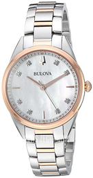 Bulova Diamond Biały/Stal w kolorze różowego złota Ø31 mm 98P183