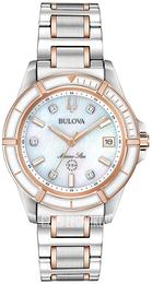 Bulova Marine Star Biały/Stal w kolorze różowego złota Ø34 mm 98P187