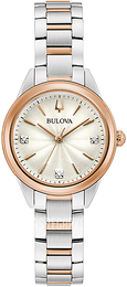 Bulova Sutton Biały/Stal w kolorze różowego złota Ø28 mm 98P200