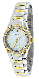 Bulova Diamond Biały/Stal w odcieniu złota Ø27 mm 98R003