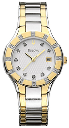 Bulova Diamond Biały/Stal Ø34 mm 98R119