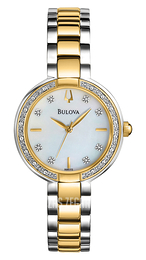 Bulova Aracena Biały/Stal w odcieniu złota Ø29 mm 98R172