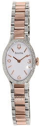 Bulova Diamond Biały/Stal w kolorze różowego złota Ø21 mm 98R190
