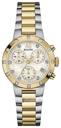 Bulova Diamond Biały/Stal w odcieniu złota Ø30 mm 98R209