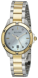 Bulova Diamond Srebrny/Stal w odcieniu złota Ø28 mm 98R217