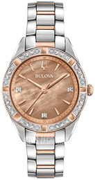 Bulova Diamond Bronz/Stal w kolorze różowego złota Ø32 mm 98R264