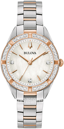Bulova Biały/Stal w kolorze różowego złota Ø32.5 mm 98R281