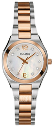 Bulova Diamond Biały/Stal w kolorze różowego złota Ø26 mm 98S143