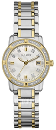 Bulova Diamond Biały/Stal w odcieniu złota Ø26 mm 98W107