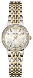 Bulova Diamond Biały/Stal w odcieniu złota Ø26 mm 98W211