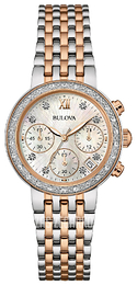 Bulova Diamond Biały/Stal w kolorze różowego złota Ø30 mm 98W215
