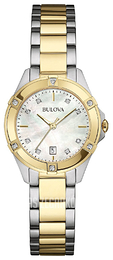 Bulova Diamond Biały/Stal w odcieniu złota Ø27 mm 98W217
