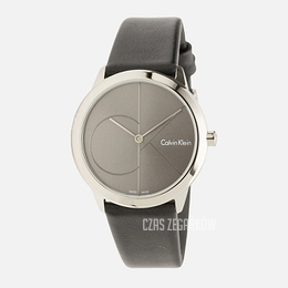 Calvin Klein Minimal Szary/Skóra Ø35 mm K3M221C3