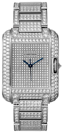 Cartier Tank Anglaise Zestaw diamentów/18 karatowe białe złoto HPI00561