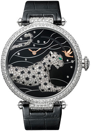 Cartier Pantheres Et Colibri Czarny/Skóra Ø42.7 mm HPI00776