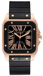 Cartier Santos Santos 100 Srebrny/Guma 38x38 mm W20124U2