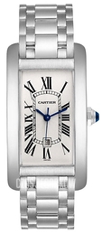 Cartier Tank Americaine Srebrny/18 karatowe białe złoto 32x22 mm W26036L1