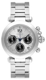 Cartier Pasha Srebrny/Stal Ø35 mm W31048M7