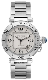 Cartier Pasha Srebrny/Stal Ø41 mm W31080M7