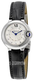 Cartier Ballon Blue Srebrny/Skóra Ø28 mm W4BB0008