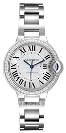 Cartier Ballon Blue Srebrny/Stal Ø33 mm W4BB0016