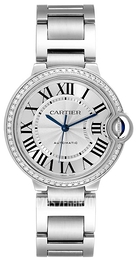 Cartier Ballon Blue Srebrny/Stal Ø36 mm W4BB0017