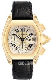 Cartier Roadster Srebrny/Skóra 49x43 mm W62021Y3