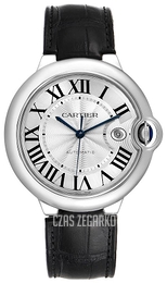 Cartier Ballon Blue Srebrny/Skóra Ø42.1 mm W69016Z4