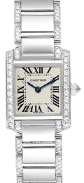 Cartier Tank Francaise Srebrny/18 karatowe białe złoto 25x20 mm WE1002SF