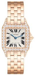 Cartier Santos Demoiselle Srebrny/18 karatowe różowe złoto 26x26 mm WF9007Z8
