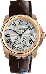 Cartier Calibre de Cartier Srebrny/Skóra Ø38 mm WGCA0003