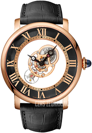 Cartier Rotonde De Cartier Czarny/Skóra Ø43.5 mm WHRO0040