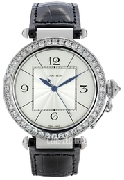 Cartier Pasha Srebrny/Skóra Ø42 mm WJ120251