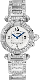 Cartier Pasha De Biały/Zestaw diamentów Ø30 mm WJPA0019