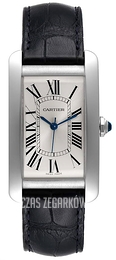 Cartier Tank Americaine Srebrny/Skóra WSTA0018