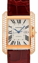 Cartier Tank Anglaise Srebrny/Skóra WT100016