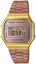 Casio Retro Ekran LCD/Stal w kolorze różowego złota A168WECM-5EF
