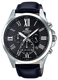 Casio Edifice Czarny/Skóra Ø47 mm EFV-500L-1AVUEF