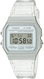 Casio Vintage Biały/Żywica z tworzywa sztucznego Ø33 mm F-91WS-7DF
