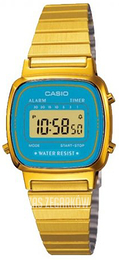 Casio Retro Ekran LCD/Stal w odcieniu złota LA670WGA-2DF