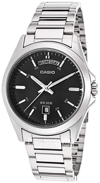 Casio Quartz Czarny/Stal Ø39.8 mm MTP-1370D-1A1